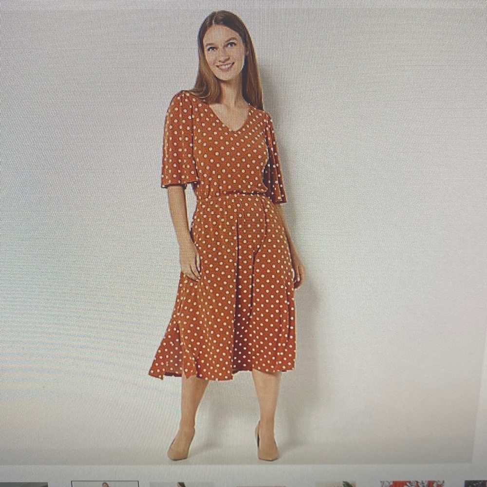 3X Dress by Girl With Curves in gingerbread dot.